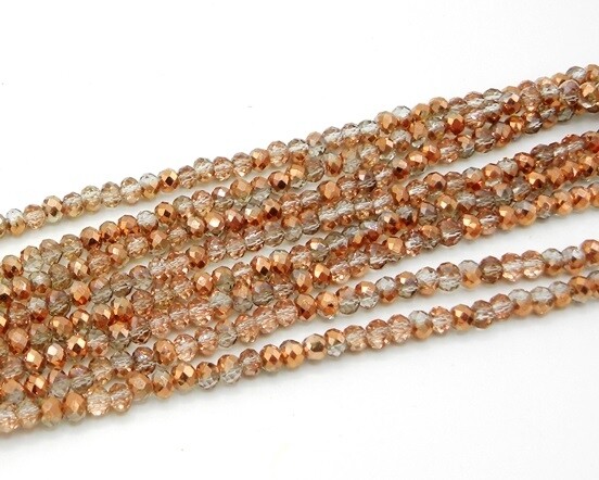 Cristalli Cipolla Sfaccettati 4x3mm Cristallo Rame