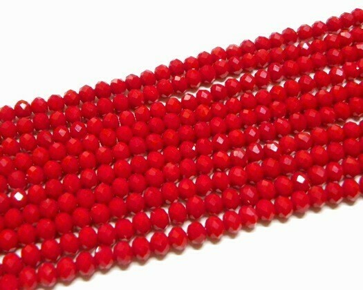 Cristalli Cipolla Rosso pastello 4x3 mm
