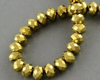 Cristalli Cipolla Sfaccettati 6x4 mm Oro Metal