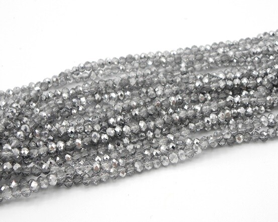 Cristalli Cipolla Cristallo Argento 4x3 mm