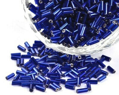 Perline tubetto 5 mm Blu Argento