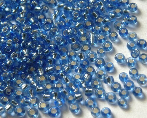 Perline Rocaille Blu chiaro Argento