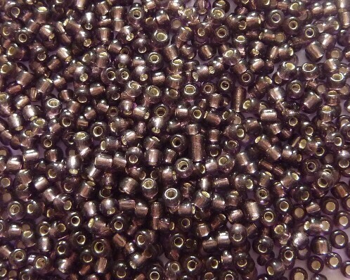 Perline Rocaille Ametista scuro Argento