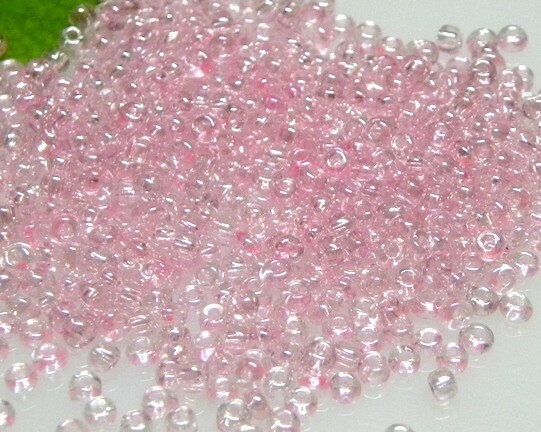 Perline Rocaille Rosa Trasparente