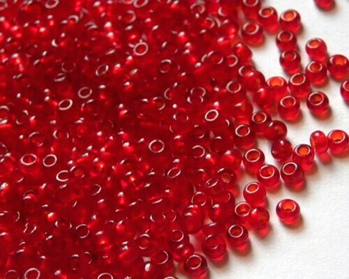 Perline Rocaille Rosso trasparente
