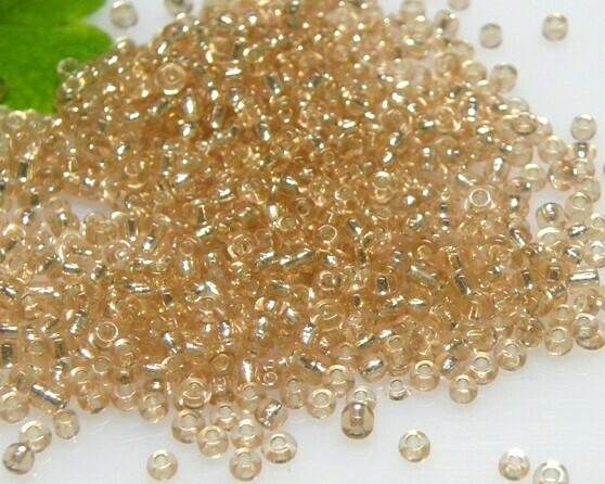 Perline Rocaille Salmone Argento
