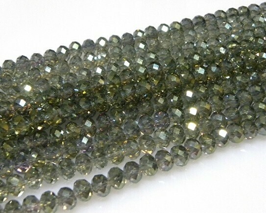 Cristalli cipolla 8x6mm Grigio/verde