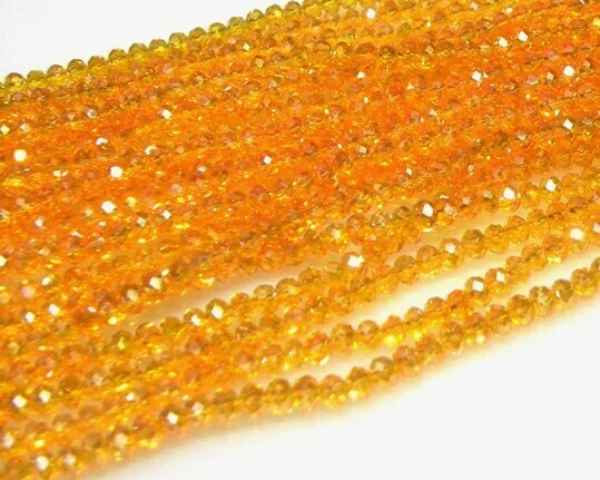 Cristalli Cipolla Sfaccettati 6x4 mm Arancio AB