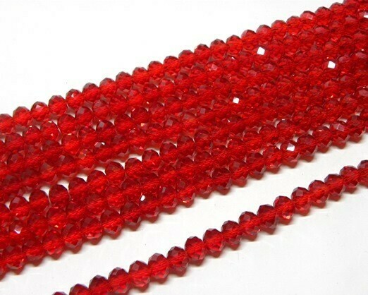 Cristalli cipolla Rosso trasparente 4x3 mm