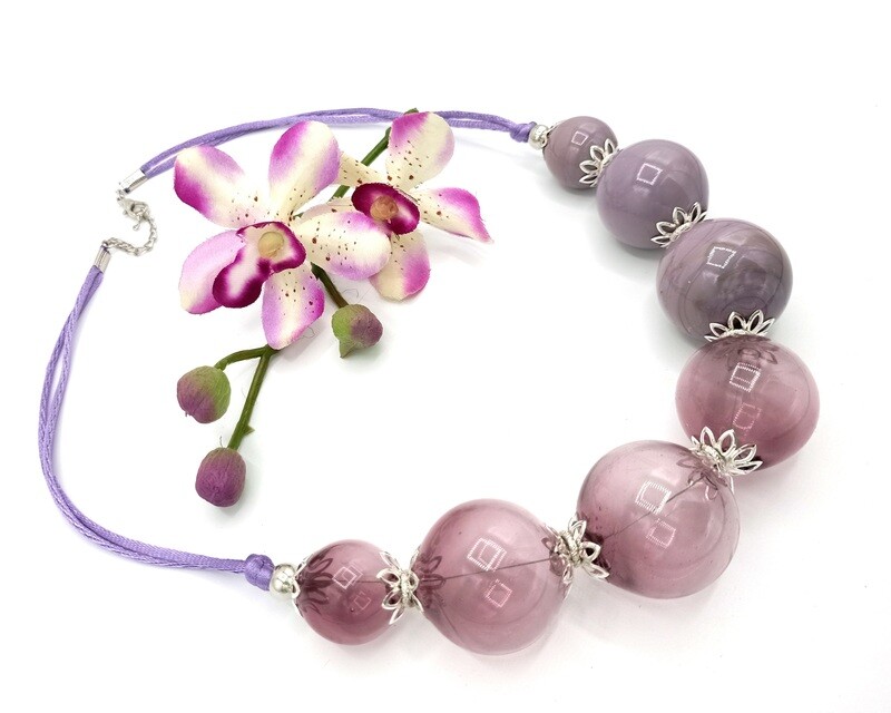 Collana Bolle soffiato Ametista