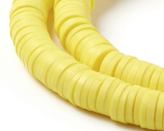 Perline Heishi-pasta polimerica Giallo 6 mm