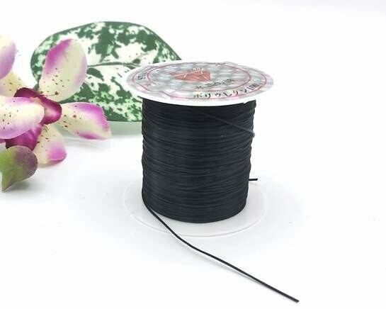 Filo elastico piatto per bracciali Nero