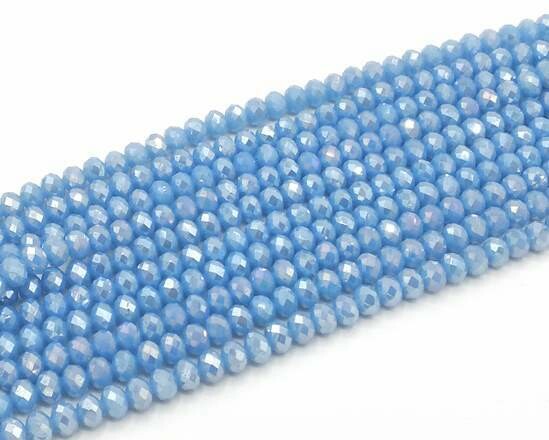 Cristalli cipolla sfaccettati 8x6 mm Bluino pastello