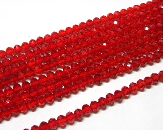 Cristalli cipolla sfaccettati 8x6 mm Rosso trasparente