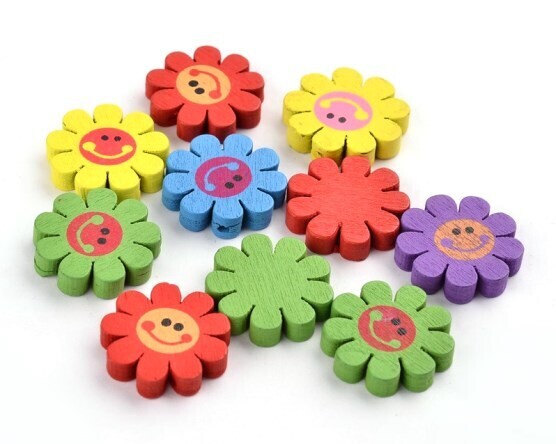 Fiori di legno colorato 23x5 mm