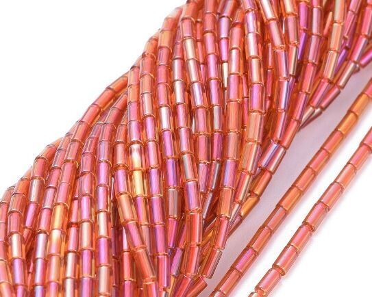 Perline Tubetto 5x2,5 mm Arancio Rosso