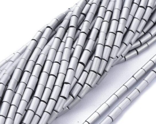 Perline Tubetto 5x2,5 mm Argento opaco