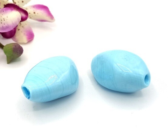 Perle Vetro soffiato Rombo  Azzurro