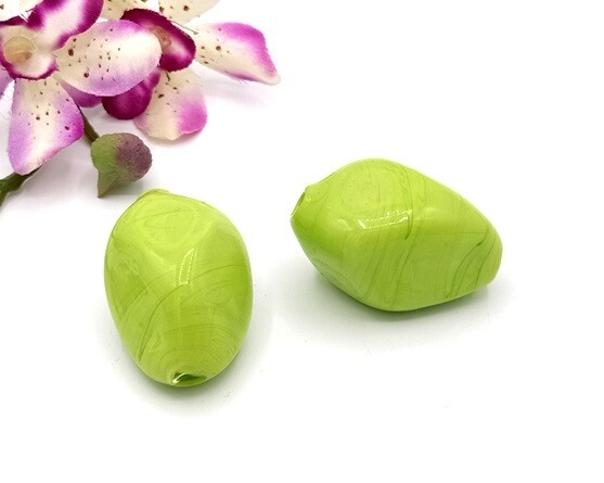 Perle Vetro soffiato Rombo Verde Mela