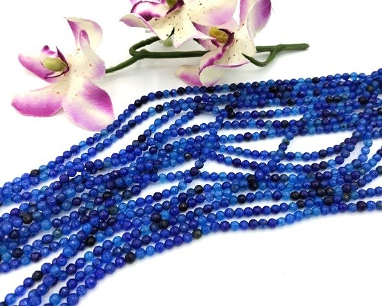 Agata Pietre dure  Blu mix 4 mm