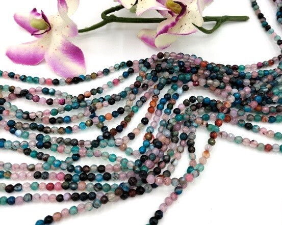 Agata pietra dura multicolor Mix 4 mm