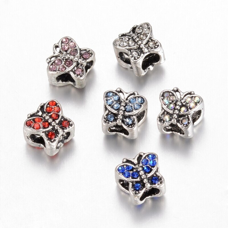 Distanziatore Farfalla in metallo con strass