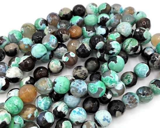 Agata Pietre dure Verde menta/Nero  13,5 mm