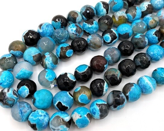 Agata Pietre dure Azzurro/Nero  13,5 mm