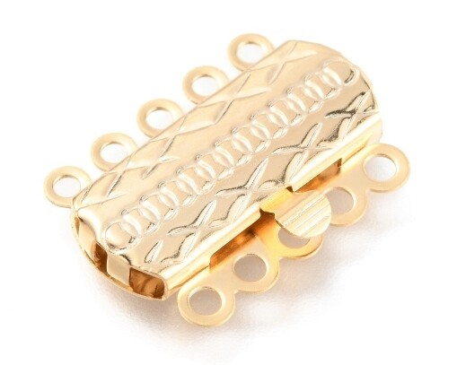 Chiusura 5 fili Acciaio Placcato oro 24k