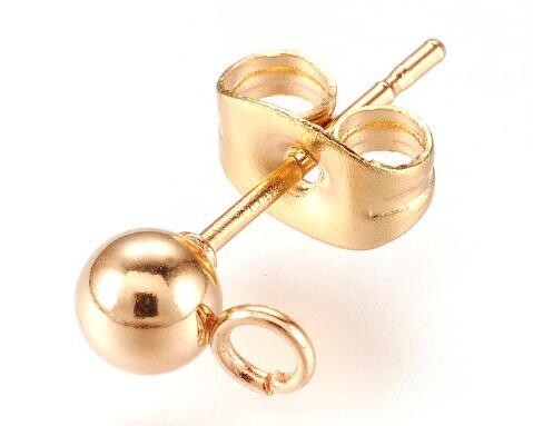 Perno con gancio Acciaio Oro 24k 4 mm