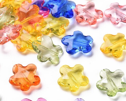 Fiori trasparenti Mix color  10 pz
