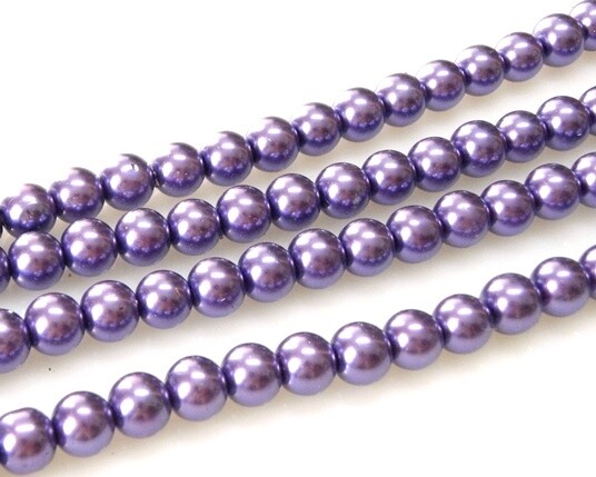 Filo di Perle in vetro Viola 8 mm