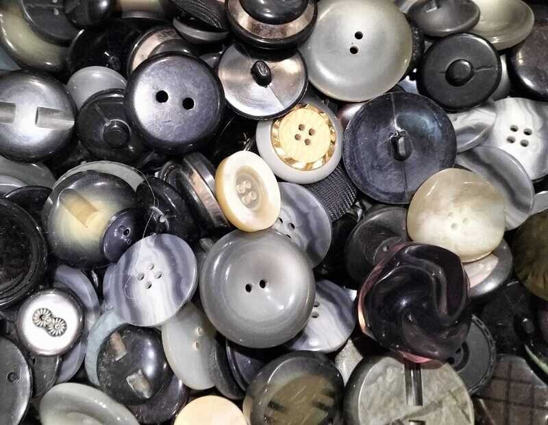 Bottoni Vintage Mix color Grigio/Bianco