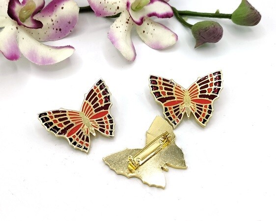Spilla Farfalla Rosso Bordeaux