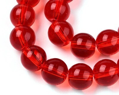 Perle in vetro Rosso trasparente 4/6 mm
