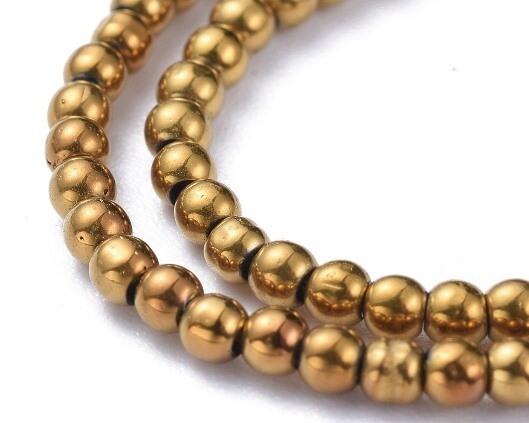 Perle in vetro Bronzo chiaro metal 3 mm