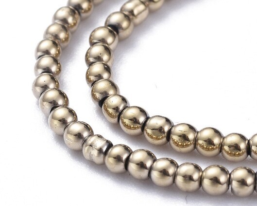 Perle in vetro Champagne metal 3 mm