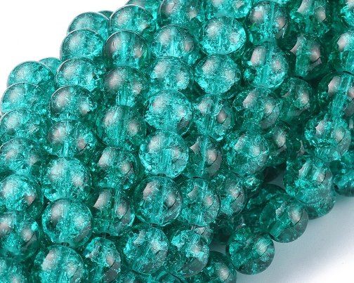 Perle Craclè Verde Marino 8 mm