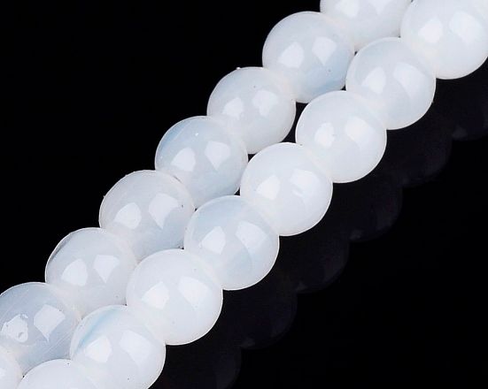 Perla in vetro Bianco opale 6 mm