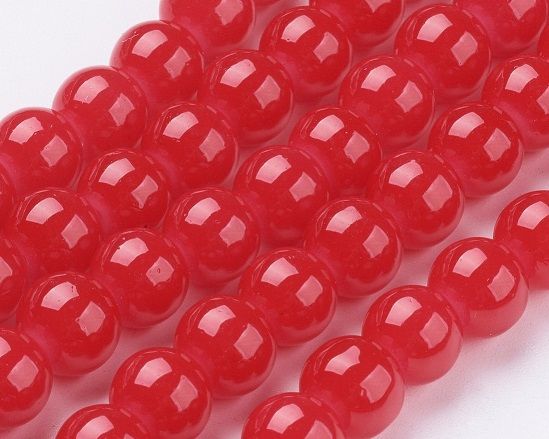 Perla in vetro Rosso opale 6 mm