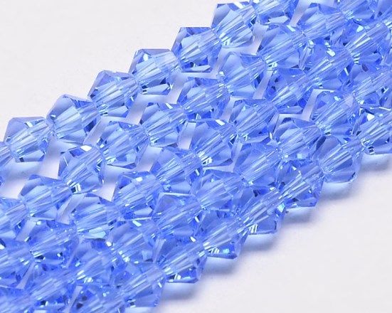 Cristalli bicono Blu chiaro 4-6 mm