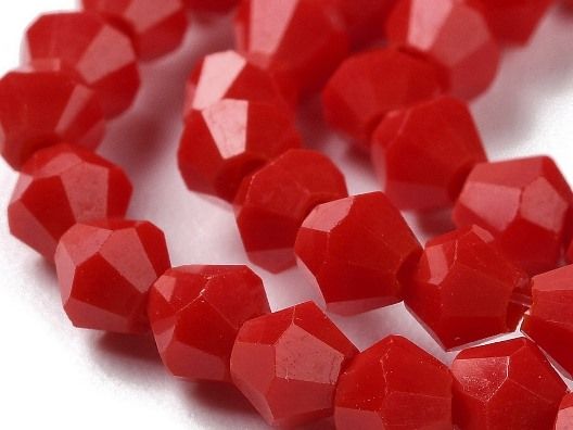 Cristalli bicono 4 mm Rosso pastello chiaro