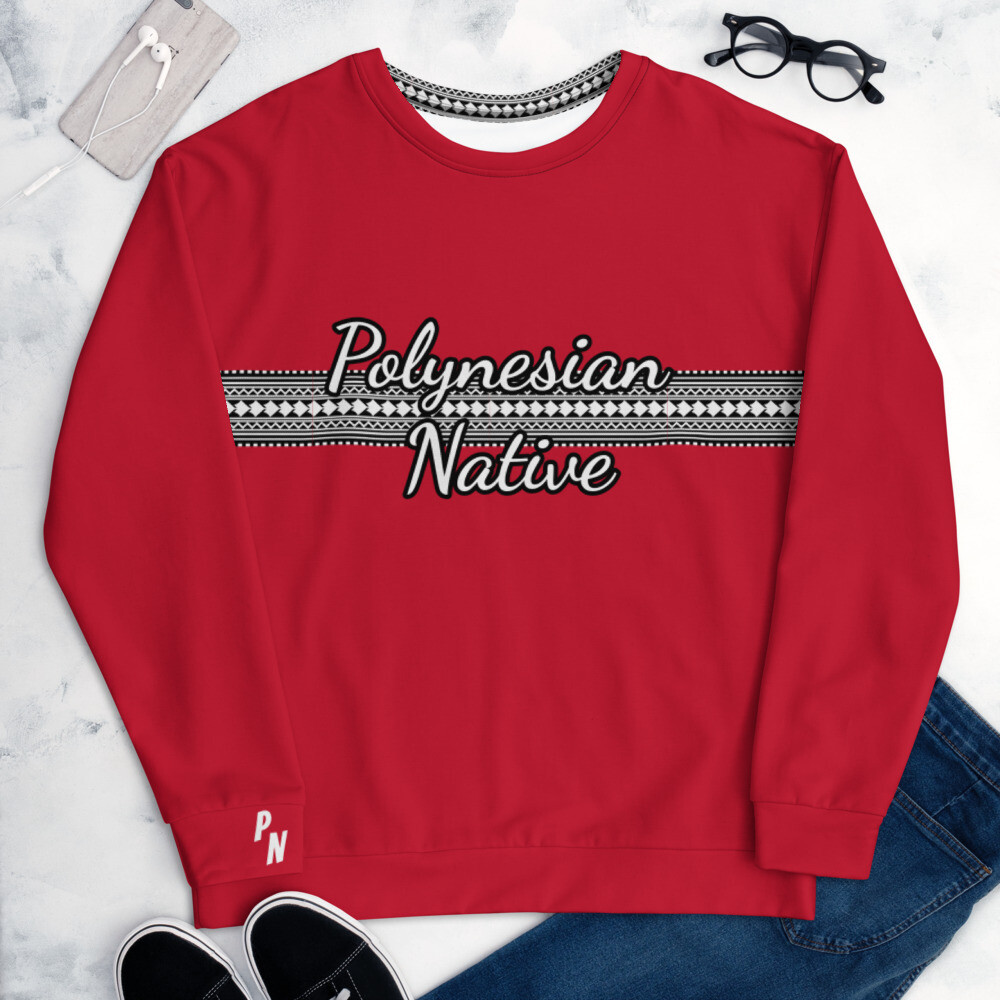 Polynesian Native Fitted Unisex Sweatshirt (Red)