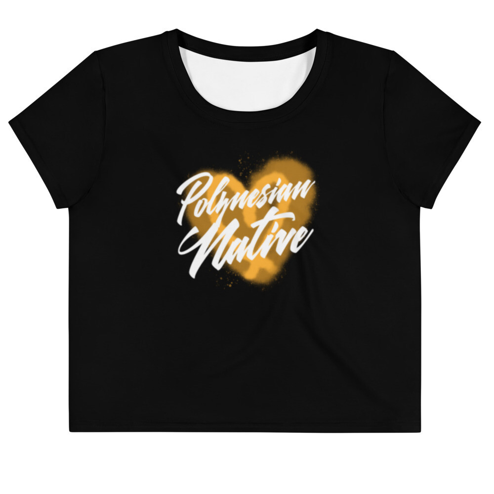 Brown Hearted Crop Tee