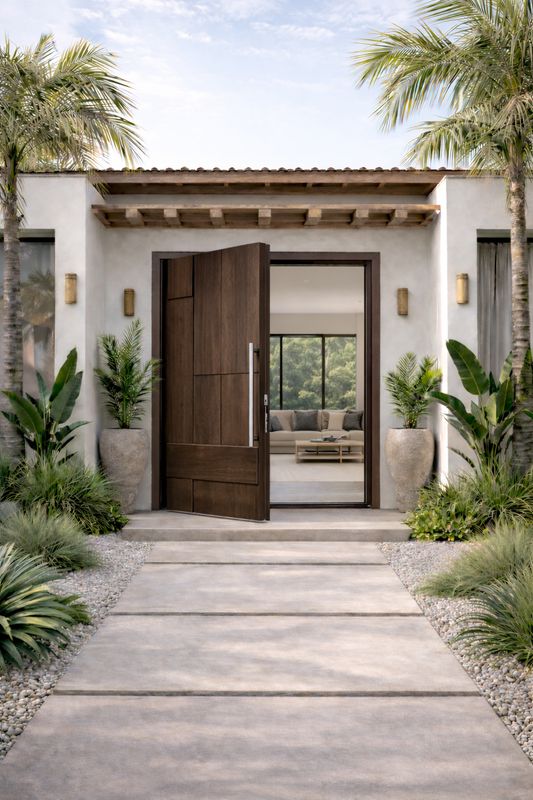 DISEÑO 550  PIVOTANTE - IROKO TINTE GRIS C40  - BLOCK  2700 mm x 1450 mm