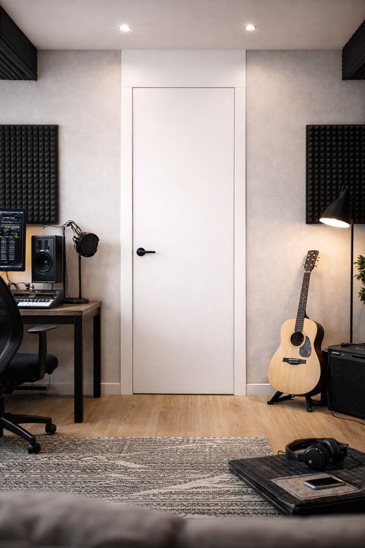 PUERTA ENTRADA ACÚSTICA 41 dB -- DISEÑO "MURILLO" -- LACADA BLANCO