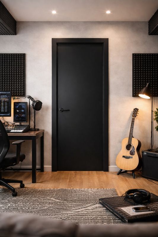 PUERTA ENTRADA ACÚSTICA 41 dB -- DISEÑO "MURILLO" -- LACADA NEGRO