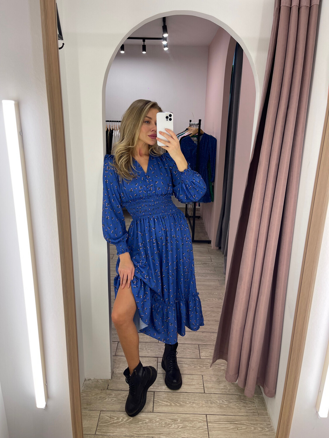 Платье «Корсет» миди электрик