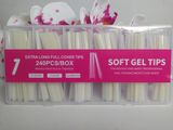 Soft Gel Tips Natural - XL Half Cover Coffin