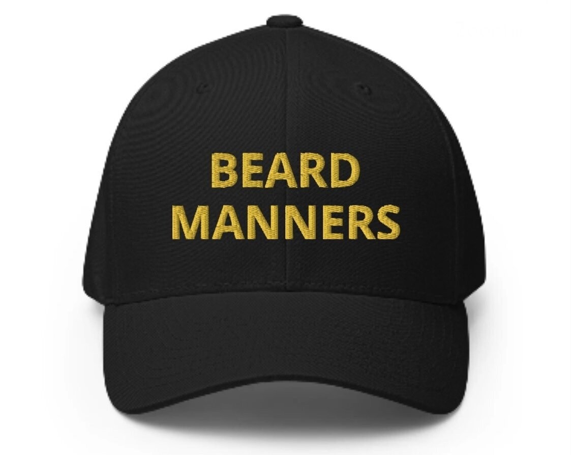 Beard Manners Flexfit Caps Closed-Back, Colour: Black